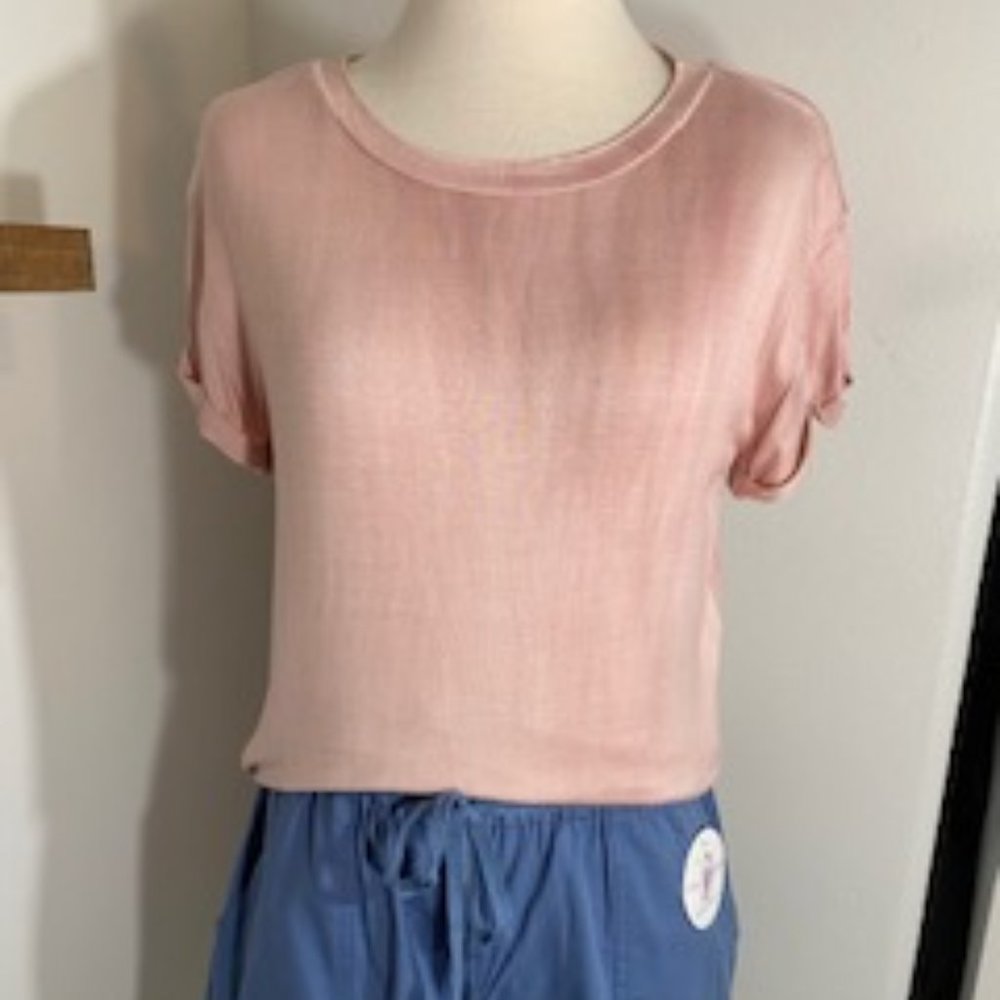 Women's Short Sleeve Round Neck Jersey Knit Top -